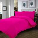 Duvet Cover - Frilled Duvet Cover with Ruffle Edge Corners - Hot Pink, Full/Queen - 100% Cotton 800 Thread Count - Comforter/Duvet Protective Cover - 1 Piece Frilled Duvet Cover