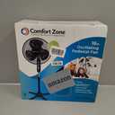 Comfort Zone 16-Inch Oscillating Pedestal Fan  3-Speed High-Velocity Cooling, Adjustable Height & Tilt, Quad-Pod Folding Base, Black  ETL Listed