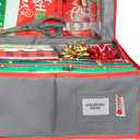 2 x HOLDN' STORAGE Premium Wrapping Paper Storage Container - Durable 600D Tear-Proof, Fits 27 Rolls Gift Wrap, Extra Pockets for Ribbons & Bows, Underbed Storage - Ideal for Holiday Christmas, Grey/Red Trim