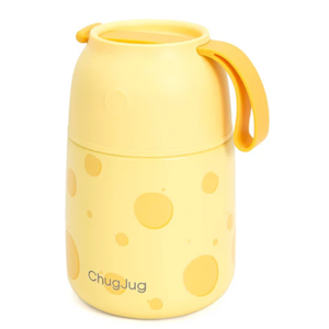 ChugJug Thermo for Hot Food for Adults Kids | Wide Mouth, 18 oz Insulated Food Jar with Spoon, Leakproof Soup Thermo for School Office Travel, Thermal Steel Lunch Container Easy to Carry (Yellow)