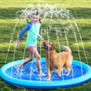 SLOOSH 6' Non-Slip Splash Pad Sprinkler - Outdoor Water Toys Play Mat for Toddlers Kids Dogs, Outside Thickened Sprinkler Pool Party Durable Backyard Fountain for Girls Boys Pets (Blue)