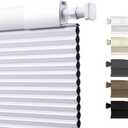 No Drill No Tools Blackout Window Cover,Cordless Honeycomb Blinds,Window Blinds Blinds for Indoor Windows,Easy to Install Cellular Shade,Blackout White,31" W x 72" H
