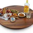 27 Inches Black Walnut Wood Lazy Susan Organizer, Solid Wooden Round Turntable, Rotating Tray for Table Top/Counter Top