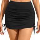 Womens High Waisted Swim Skirt - Drawstring Bathing Suit Skirt Tummy Control Swimsuit Bottoms with Built-in Panty 2025