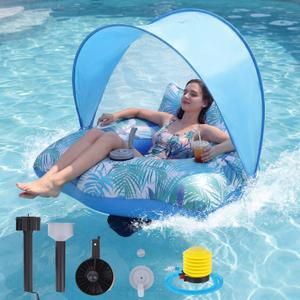 Motorized Pool Floats for Adults with Canopy, 48" x 48"