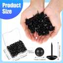 Outus 1000 Pcs Black Upholstery Tacks 7/16 Inch Decorative Furniture Tacks Thumb Pins Upholstery Nails with Storage Box for Upholstered Furniture Cork Board DIY Project Home Decor 11 x 17 mm (Black)