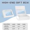 White Large Gift Box with Window, 13.5"x9"x4.3" Bridesmaid Box for Gifts Giving,Birthday Gift Boxe with Magnetic,Closure Lid Gift Boxs for Presents,Cute Box,Luxury for Gift Packaging,Gift Boxes for Wrapping Gifts