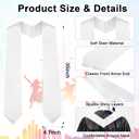 2 x Graduation Stole Class of 2026 Graduation Sash Unisex Adult Sublimation Blank Plain Honor Stoles Grad Satin Sash 70"