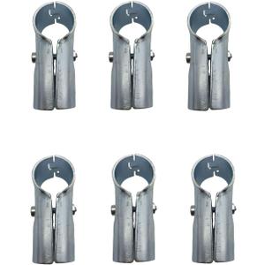 6 Pcs T Clamps Pipe Connector Metal Fittings,Structural Pipe Connector Joint,Fit OD 1-1/4 inch (32 mm) Carbon Steel End Rail Tee Clamps,Chain Link Fence,Bolts and Nuts Included