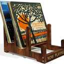 Now Playing Vinyl Record Stand, 3-Tier Wood Vinyl Record Storage Racks - Holds Up To 60 LP, Country Farmhouse Style Records Holder Space Saving for Vinyls Records Display