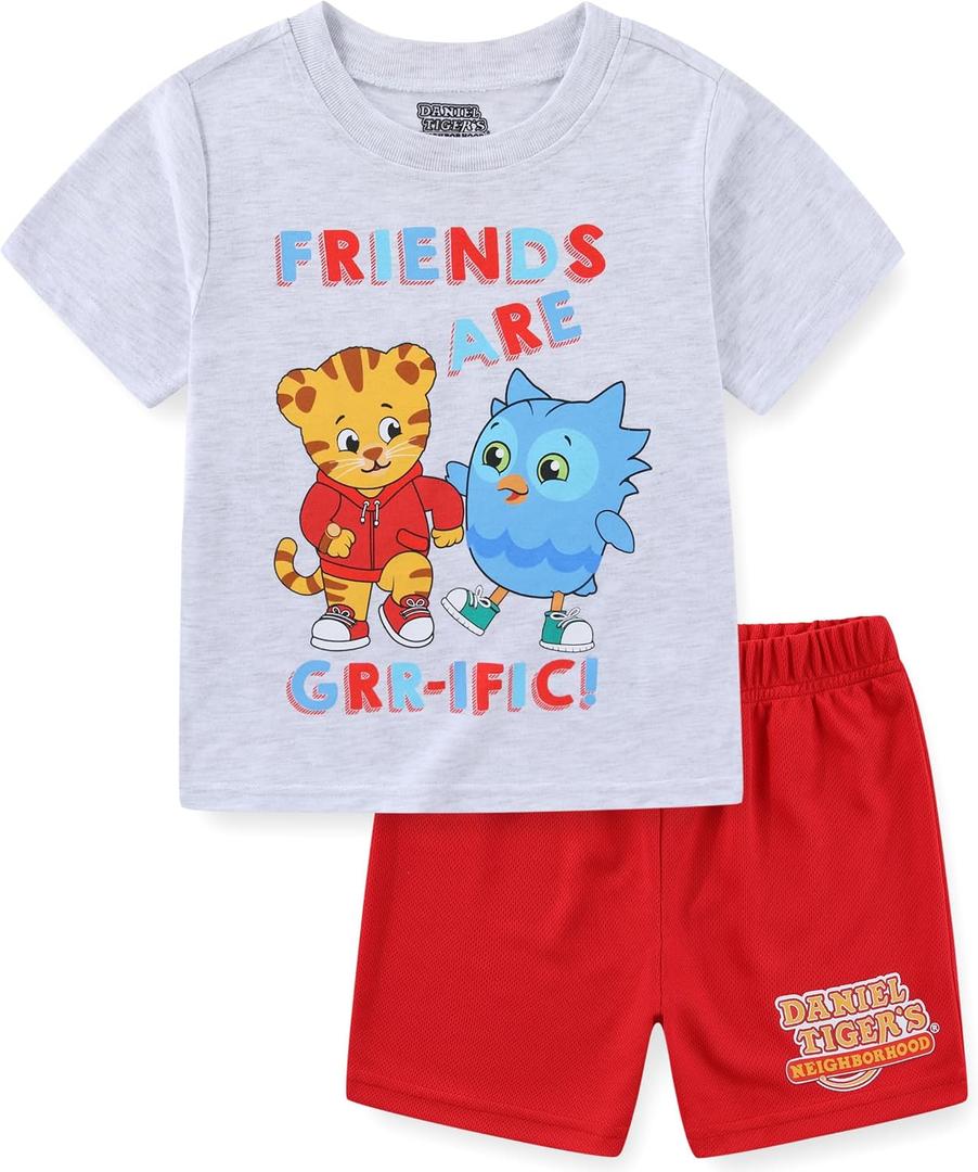 Daniel Tiger's Neighborhood Boys Short Sleeve T-Shirt and Mesh Short Set for Toddler 4T 