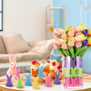 80 Pcs Easter Cute Sponges Bunnies Easter Vase Filler Bunnies Decorations Spring Indoor Rabbit Decor for Tiered Tray and Table Decorations for Home