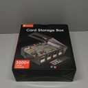 Trading Card Storage Box  3500+ Magnetic MTG Deck Box with Handle,Commander & Toploader Display, Dice Box,4 Dividers & 30 Color Labels  Fits for TCG,MTG,Yu-Gi-Oh and Sport cards (1-Black/Grey)