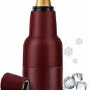 Beer Gift for Men, Lightweight Modelo Beverage Beer Bottle Cooler w/Beer Opener - Double Walled Stainless Steel 12oz. Modelo Beer Bottle Insulator Holder(Black cherry)