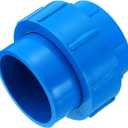 uxcell 2.5" Union PVC Coupling Pipe Fitting (Socket x Socket) PVC Slip Union Coupling Adapter Schedule 40, EPDM O-Ring, Blue
