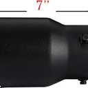 TriTrust Exhaust Tip, 2.5-3 inch inlet adjustable,Fit 2.5''/2.75''/3'' Outer diameter Tailpipe, 4.5'' Outlet 7'' Long Muffler Tip, Black Powder Coated Stainless Steel Tail Tip