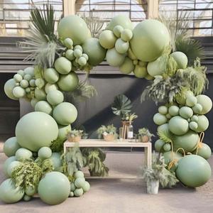 Dusty Green Balloons Different Sizes - Double Stuffed Light Olive Mist Green Balloon Arch Garland Kit for Baby Shower Neutral Birthday Bridal Fall Christmas Party Decoration