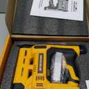 18GA Brad Nailer for De-Walt 20V Battery, 2 in 1 Cordless Nail Gun/Staples Gun with Depth Adjustment, Electric Nailer with 1000 Nails & Staples for Home Improvement, DIY and Woodworking(No Battery)
