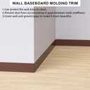 Raycity Rubber Baseboard Trim - 4 Inch x 40 Feet Vinyl Base Cove molding, Peel and Stick Baseboard Self Adhesive Wall Base Molding Trim Floor Baseboard molding Corner Rubber Moulding Trim (Bronze)