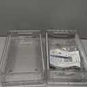 Brippo 4-Pack Refrigerator Drawer Organizer Bins, Clear Stackable Pull Out Fridge Organizers and Storage Container, with Strainer Layer for Fruits, Vegetables, Drinks, Snack and Food