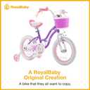 RoyalBaby Girls Bike with Training Wheels and Dual Handbrake, Stargirl Kids Bicycle 16 Inch Toddlers to Big Kids 4-7 Years, Star Purple