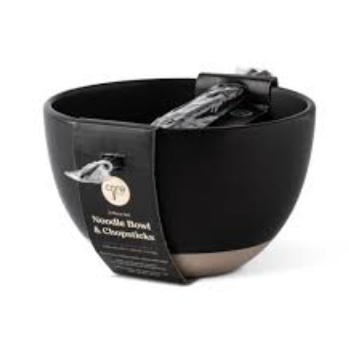 Noodle Bowl Black& White 22oz,  Core Kitchen Black Noodle Bowl