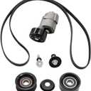 Belt Tensioner and Idler Pulley V-Ribbed Belt Kit Compatible with Forte 10-13 Optima 11-16 Santa Fe 10-12 Sonata 11-14 Tucson 11-13 2.0L 2.4L 2010-2016 2528125000 252122G760