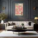 Vintage Japanese Red Flowers Poster Tokyo 1998 Exhibition Canvas Wall Art Museed'Art Moderne De La Ville De Paris Prints Painting For Home Bedroom Dorm Wall Decor 12x16in Unframed