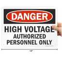 SmartSign "Danger - High Voltage, Authorized Personnel Only" Sign | 10" x 14" Aluminum