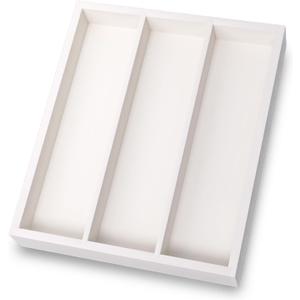 Fibogollo Silverware Organizer Bamboo Kitchen Drawer Organizer, Flatware Organizer Tray for Kitchen, Flatware, Utensils(White), 
Shape	Rectangular