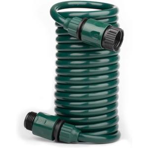 EVA Recoil Garden Hose for Outdoor: 15FT Retractable Water Hoses with Nipple QD Fittings - Lightweight and Corrosion Resistant for Yard Boat (Green)