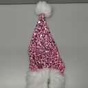 Personalized Sequin Santa Hat for Adults, Red Glitter Christmas Party Hat, Xmas Halloween New Year Holiday Headwear (Light Pink)