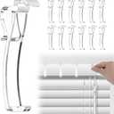 Valance Clips for Blinds, 12 Pcs Clear Plastic Window Blinds Hidden Clip Valance Clips, Easy Installation for Horizontal Blind