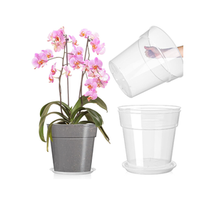 Baderke 3 Pack Clear Nursery Pot Plastic Nursery Pot Large Plant with Drainage Holes for Root Health Indoor Outdoor(11.65 Inches)