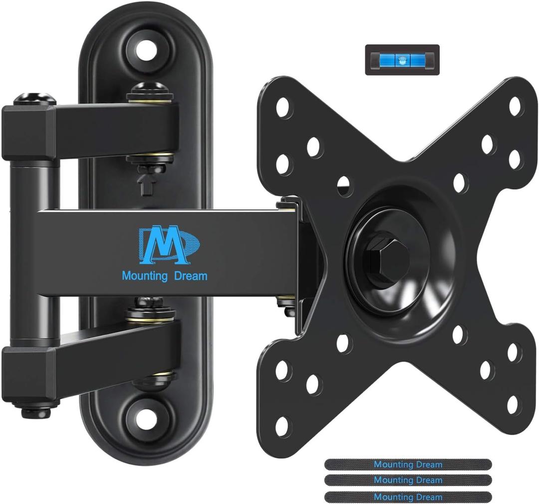 Mounting Dream UL Listed Full Motion Monitor Wall Mount TV Bracket for 10-26 Inch LED, LCD Flat Screen TVs and Monitors, TV Mount with Swivel Articulating Arm, Up to VESA 100x100mm and 33LBS MD2463