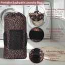 VOOWO College Laundry Bag, Large Laundry Backpack, College Dorm Room Essentials For Guys Girls, Dorm Laundry Bag Backpack With Shoulder Straps, Dirty Clothes Travel Laundry Bag (Dark Print)