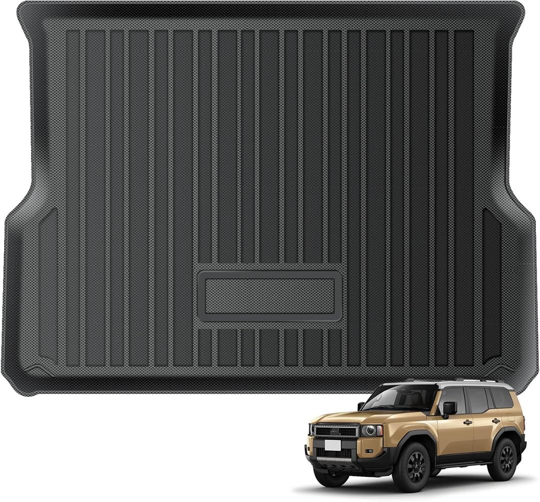 Cargo Liner Compatible with 2024 2025 Toyota Land Cruiser Prado 250 J250 LC250, TPE All Weather Waterproof Protective Pad Cargo Mat