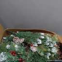 MARTINE MALL Set of 2 Outdoor Christmas Tree with Lights, 30in Christmas Urn Filler Christmas Planter Filler Outdoor Holiday Planter Bushes with Poinsettia Cardinal Birds for Front Porch Pathway