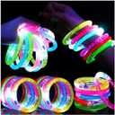 24Pcs Glow in the Dark Party Supplies for Kids/Adults, Flashing Light up Toys LED Bracelets Valentines Glow Sticks, Mardi Gras Party Favors Carnival Birthday Concert Gifts Accessory