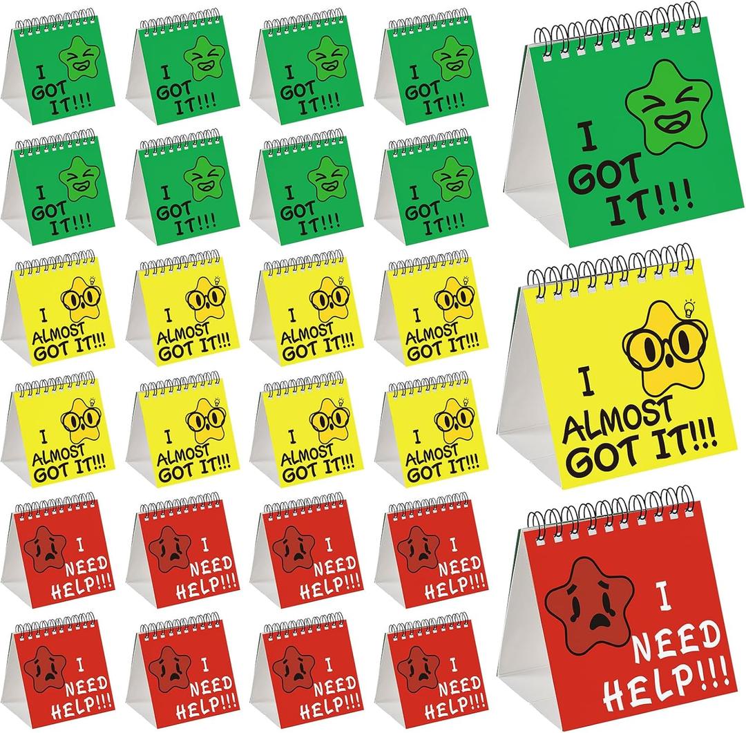 24 Pcs I Need Help Mini Flip Charts, Behavior Management Classroom Tools,Teacher Must Haves Elementary, Star Classroom Behavior Chart for Teachers School Educational and Learning Supplies