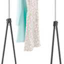 Whitmor Folding Garment Rack - Rolling Clothes Hanger - Adjustable Height - Black