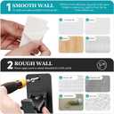 Adhesive No Drill Curtain Rod Brackets - Heavy Duty 30LB Holders for Bathroom Bedroom Kitchen, Universal Damage-Free Window Rod Hooks with Nail-Free Installation (4PC Black)