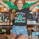 St Patrick's Day Shirt Women One Lucky Teacher Green Shamrock Graphic Tees Teacher Shirts Lucky Irish Tops (Gray, S)