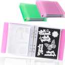 UNIMEIX 24 Pcs Magnetic Sheets for Die Storage with Pink and Green Binder Covers, Stamp and Die Storage Pockets Storage for Card Making Supplies(0.8 mm Thickness)