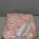 Electric Heated Blanket Throw Size 50"x60" - Flannel & Sherpa Fabric Dual-Sided, 6 Heat Settings & 3 Hours Auto Off, Soft & Cozy Warming Throw for Home, Office, or Bed, Machine Washable, Light Pink