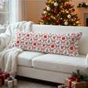 Mancheng-zi Coquette Red Bow Christmas 20x54 Body Pillow Cover Pillowcase with Zipper, Preppy Girly Christmas Decor, Retro Xmas Candy Cane Bow Trellis Decorative Long Hug Pillow Cases for Bed Couch