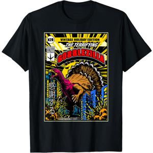 Thanksgiving Turkey Day Gobblezilla Funny Gobble Wobble T-Shirt, Size XL