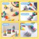 JOYIN 4 Pack Impossible Cone Fidget Toys, Pastel Color 3D Printed Spiral Cone Flexible Impossible Pyramid Passthrough Fidget Toys for Stress Relief, Kids Adults Gifts for Classroom