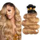 Ombre Bundles Human Hair 1B27 Body Wave Bundle 16 18 20 Inch Honey Blonde Bundle Brazilian Unprocessed Virgin Hair 3 Bundles 150g