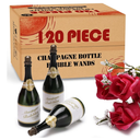 120 Pack Mini Champagne Bottle Bubble Bulk, Ideal for Wedding Send Off, Bridal Shower or Engagement, Anniversaries Celebration, Valentine’s Day, Family Reunion, Party Favor for Guests Newlyweds Couple
